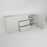 Komoda nízká s dvěma dvířky a třemi zásuvkami (v. 76,5cm)