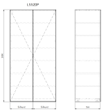 Vysoká skříň policová s dvěma dvířky