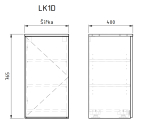Komoda nízká s dvířkem, policemi (v. 76,5cm)