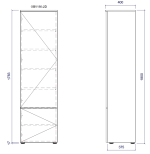 Vysoká skříňka s dvěma dvířky (v. 180cm)