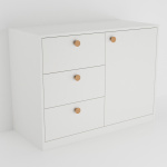 Komoda se třemi zásuvkami a jedním dvířkem