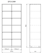 Vysoká skříň se dvěma nikami a mezistěnou