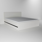 Postel š. 160 cm s vysokým čelem se zásuvkami