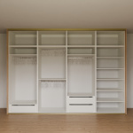 Vestavěná skříň před stěnu 350x250x65 cm