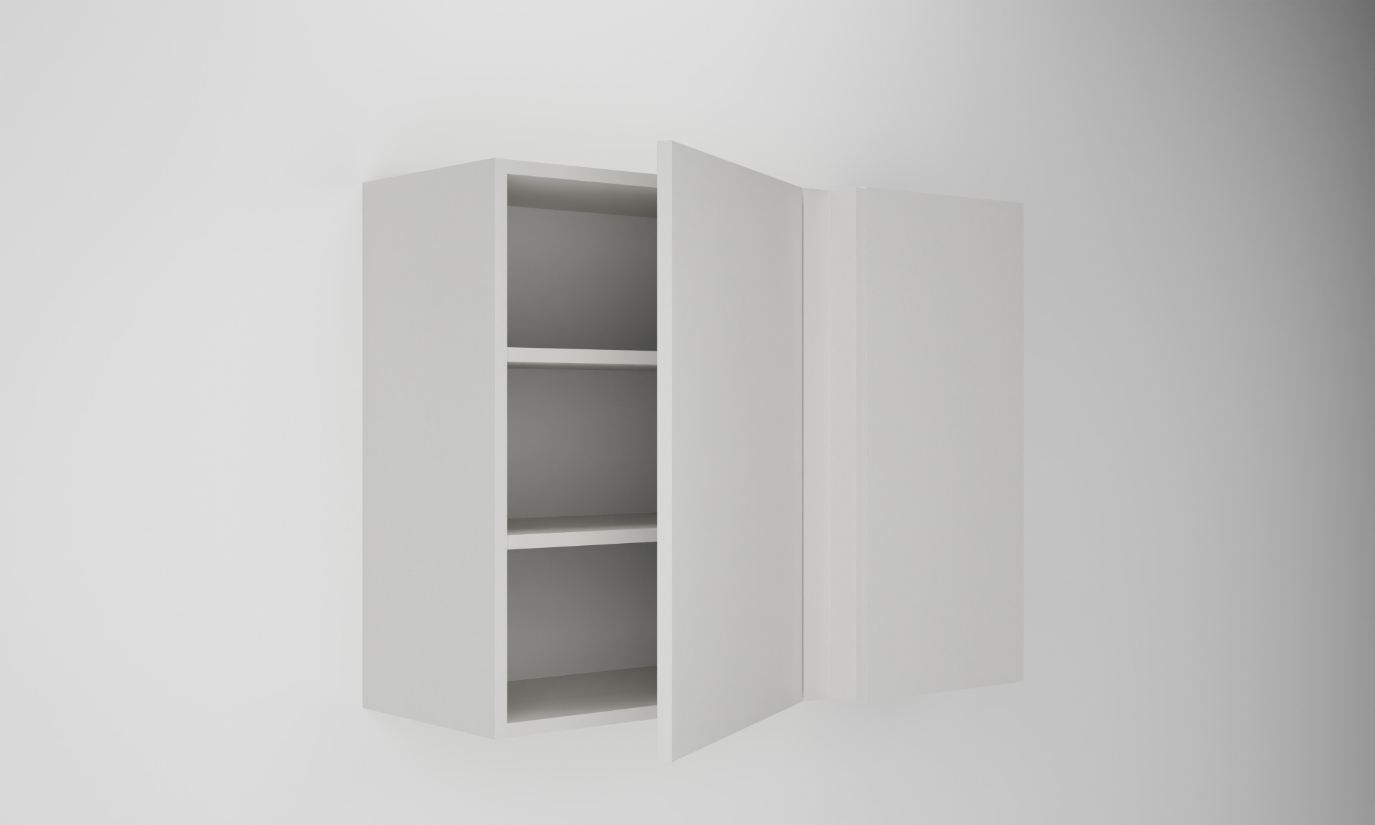 Horní rohová skříňka 90 se slepým čílkem a 1 dvířkem (pravé)