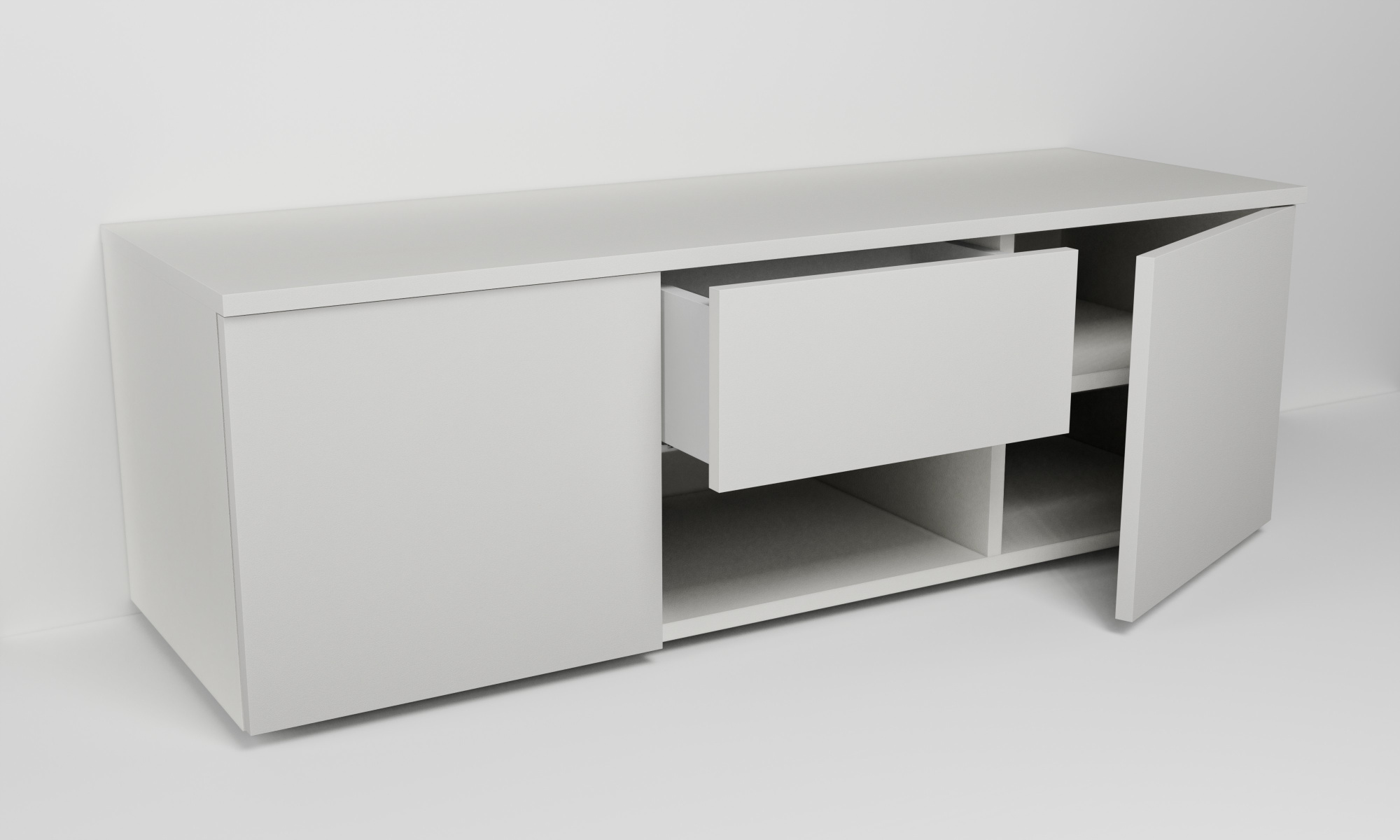 Skříňka se dvěma dvířky s policemi a nikou s horní zásuvkou (v. 40cm)