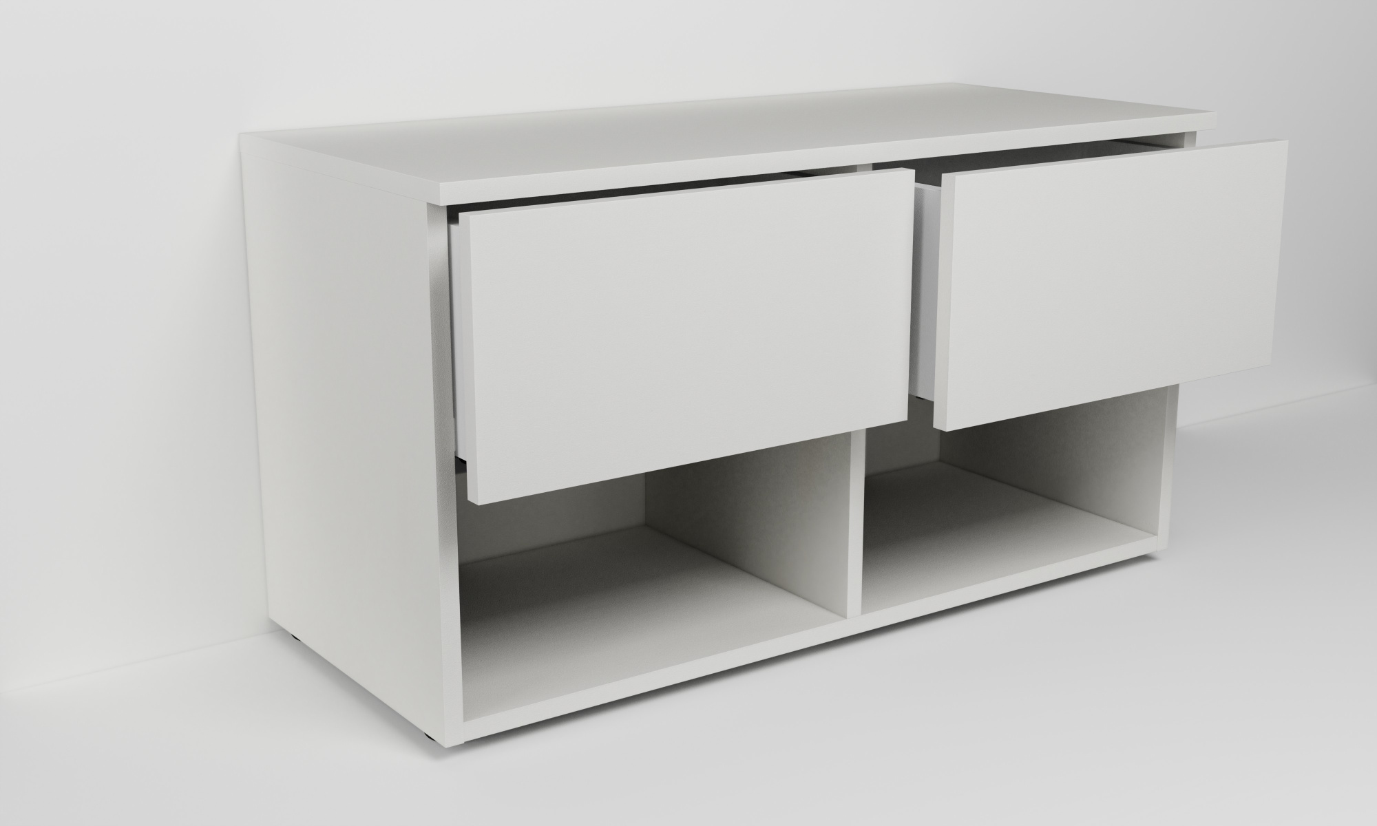 Skříňka s dvěma zásuvkami a dvěma spodními nikami (v. 50cm)