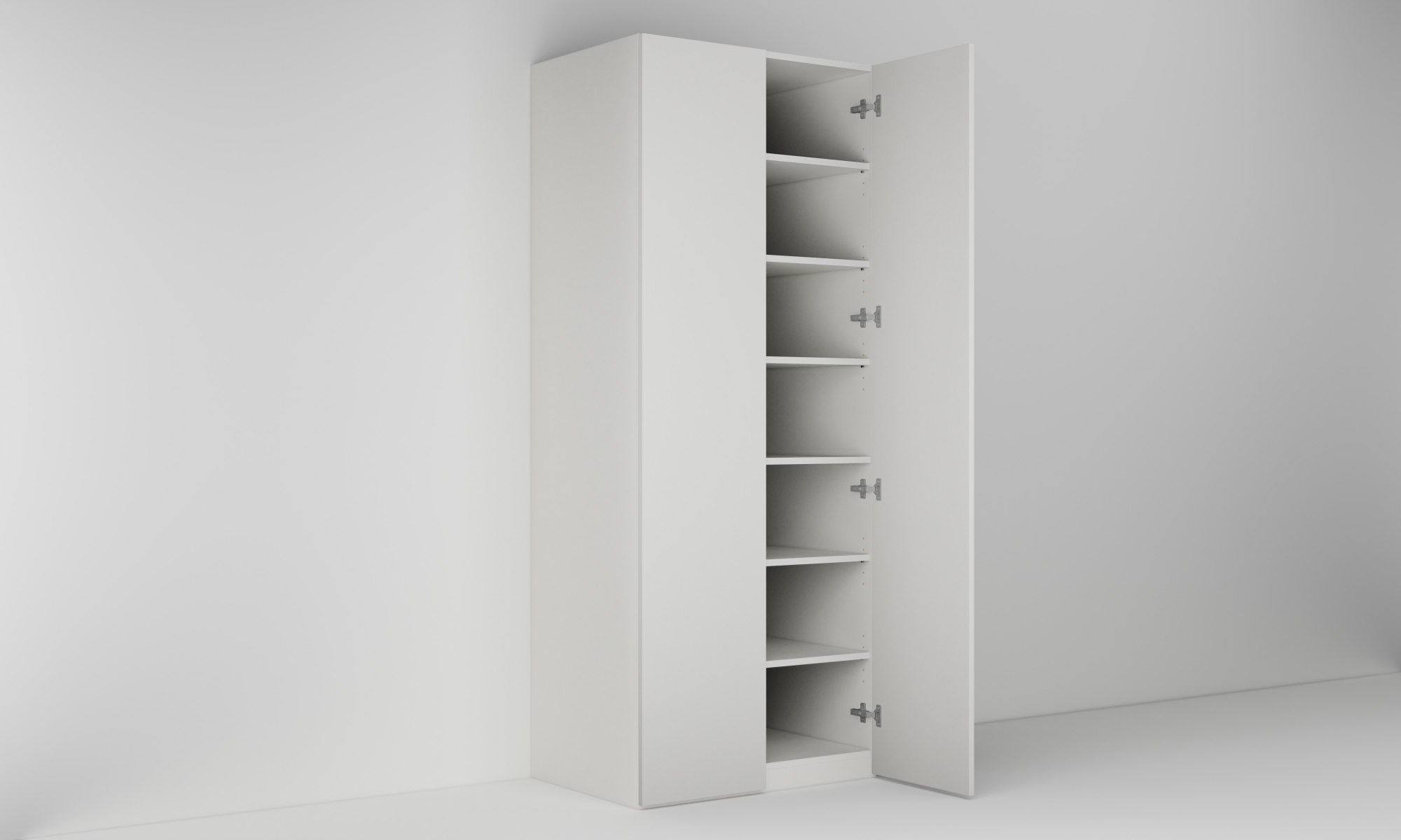 Vysoká skříň policová s dvěma dvířky