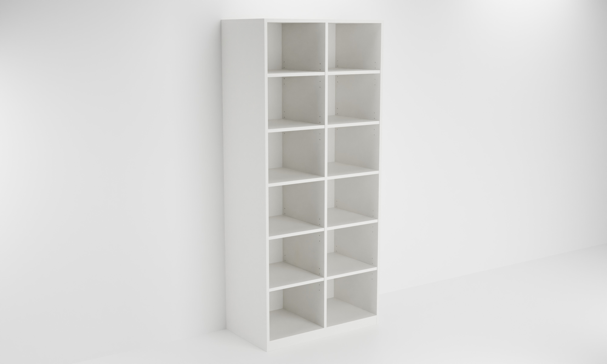 Vysoká skříň se dvěma nikami a mezistěnou