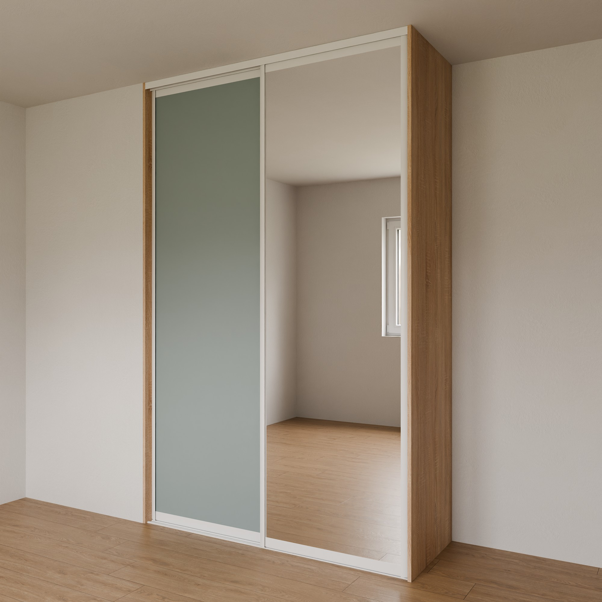 Vestavěná skříň do levého rohu 160x249x60 cm