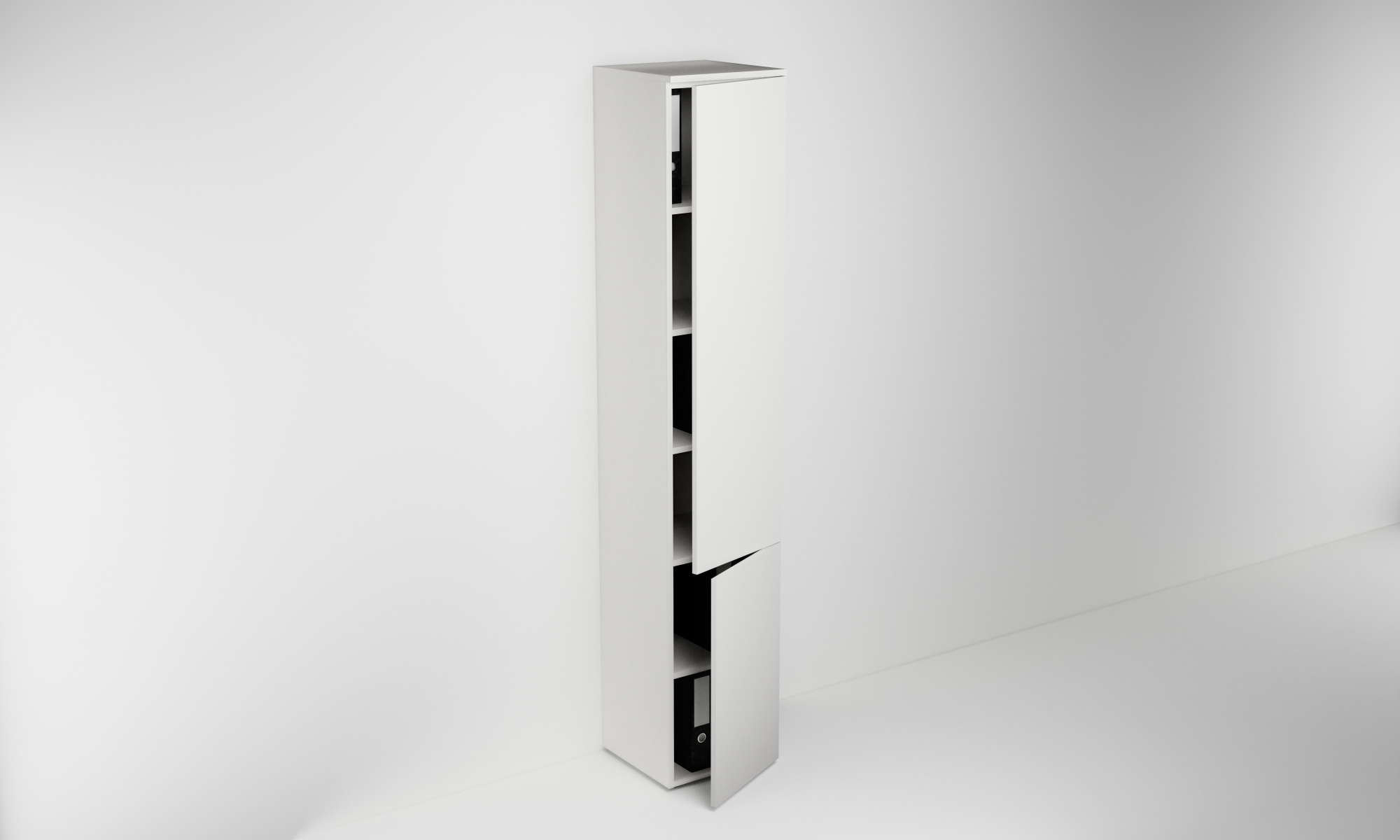 Kancelářská skříňka š. 40 cm v. 214 cm se dvěma dvířky