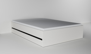 Postel š. 140 cm s nízkým čelem se zásuvkami