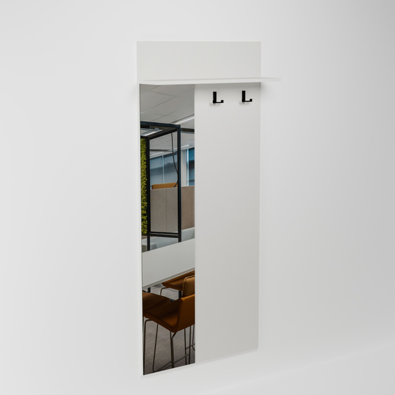 Věšák na zeď se zrcadlem š. 80 cm