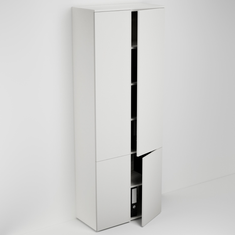Kancelářská skříňka š. 80 cm v. 214 cm se čtyřmi dvířky
